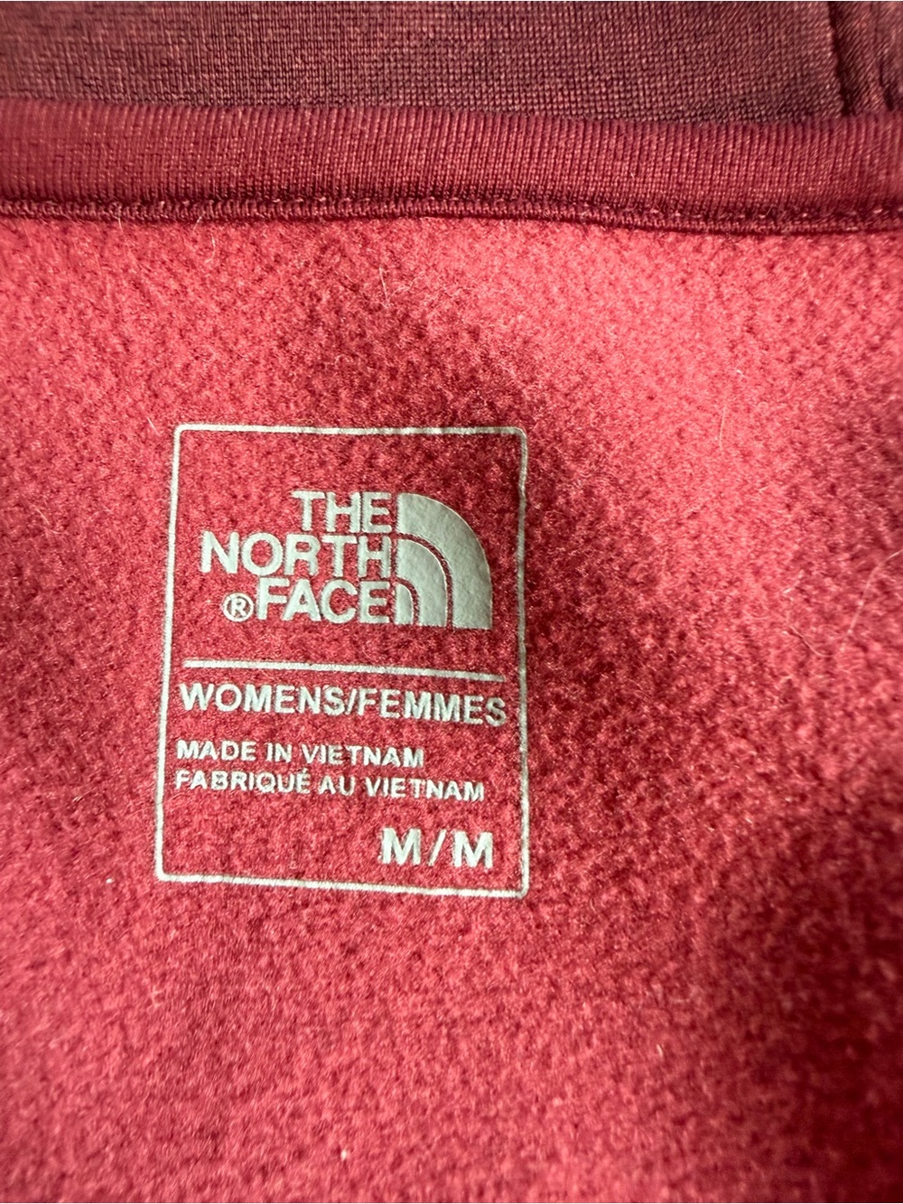 The North Face Women's Burgundy Hooded Ski Jacket Fleece Layer - Picture 5 of 8
